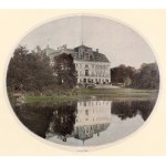 PSZCZYNA. View of the castle; anonymous, ca. 1900; view in oval; light color print, glued stiff...