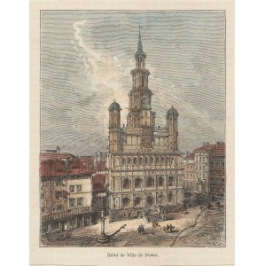 POZNAŃ. City hall; ryt. Navellier &amp; Marie, drawing by H. Clerget, 1885; wood. st. color, st. bd....