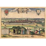GDAŃSK. panorama of the city from Grodzisko Hill; taken from: Civitates Orbis Terrarum, ed. by G....