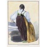 CIESZYN. A girl from Cieszyn Silesia in traditional dress; engraving modeled after a drawing by J. Mán....