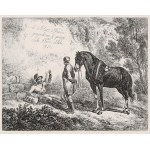 HIPPY, HORSES. Title sheet; resting soldier and his horse; drawn and engraved. J.A. Klein (1792-1875), ...
