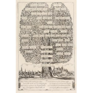 KRAKOW. Stammbaum von König Johann Kasimir, beginnend mit Friedrich I., Markgraf von Meißen; in...