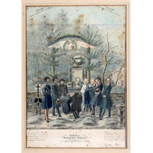 ZUCHWIL k. SOLURA, Kosciuszko Tadeusz. Tombstone monument to Tadeusz Kosciuszko; drawing by P.S. Urech, Kall....