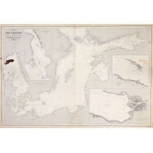 BALTIC SEA Karte der Ostseeküste - umfasst Teile von Dänemark, Norwegen, Schweden, Deutschland, Pommern,...