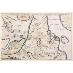 STRALSUND. A plan for the siege of Stralsund on October 18-December 24, 1715, during the Great War....