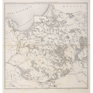 VÝCHODNÍ PRUSKO. Mapa Východního Pruska a Severního Mazovska - dějiště války v roce 1807; ...