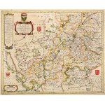 DOLNY ŚLĄSK. Map of Lower Silesia; compiled by. J. Scultetus, rit. and ed. by J. Janssonius, ca. 1640; cartu...
