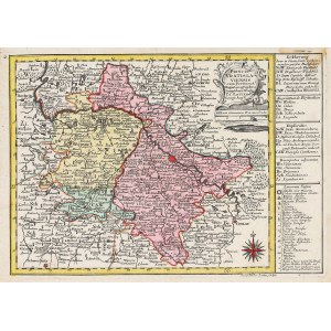 WROCŁAW. Mapa Vroclavského vojvodstva; ryt. G.F. Lotter, prevzaté z: Atlas Minor [...], vyd.
