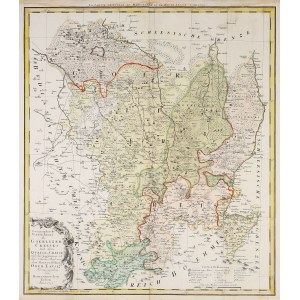 ZGORZELEC, ŁUŻYCE, ŚLĄSK. Carte du district de Zgorzelec ; publiée par les héritiers de Homann, 1753 ; miedz. kol...