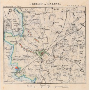 KALISZ. Reduced plan of Prussian-Russian maneuvers near Kalisz in 1835; taken from A...