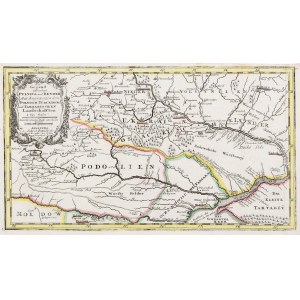 UKRAINE, PODOLIA. Map of Podolia province; ryt. and ed. by G. Bodenehr, taken from: Atlas Curieux ode...
