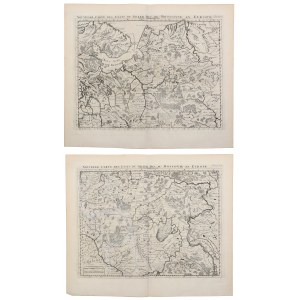 ROSJA. Zestaw dwóch map północnej i południowej Rosji; oprac. H.A. Chatelain, ok. 1720: 1) mapa R…