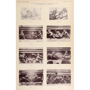 WROCŁAW. Carvings on the south cornice of the city hall - 8 sections on one sheet; 1899; heliograv...