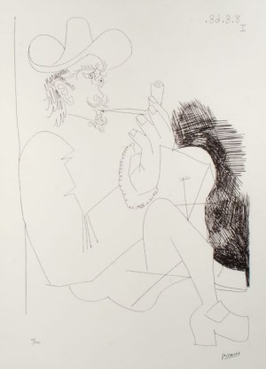 Pablo Picasso (1881 - 1973), Man with a pipe
