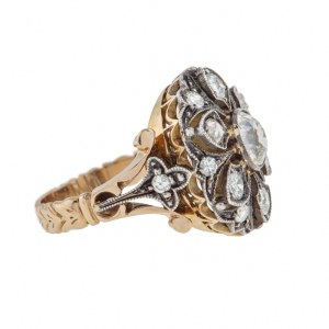 Ring with floral motif, Poland, Warsaw, second half of the 20th century.