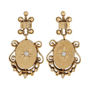 Earrings with star motif, 2nd half of 20th century.