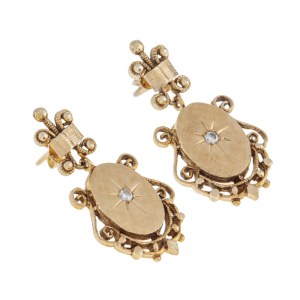 Earrings with star motif, 2nd half of 20th century.