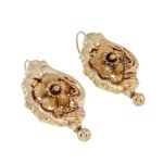 Earrings with floral motif, Russia, mid-19th century.