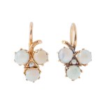 Earrings with clover motif, Austria, Vienna, 19th/20th century.