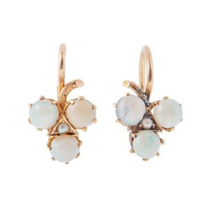 Earrings with clover motif, Austria, Vienna, 19th/20th century.
