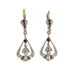 Earrings with floral motif, 1920s-30s, art déco