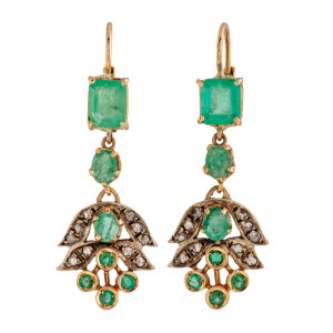Earrings, mid-20th century.