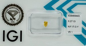 NATURAL POLISHED DIAMOND 0.27 FANCY ORANGE YELLOW - VS1 - IGI - EY40701 - 7