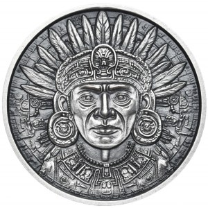 Mexico, 2 Peso, Aztec, 1 oz., oxidized