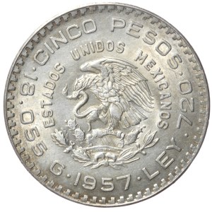 Mexique, 5 pesos, 1957, Constitution