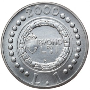 Italia, 1 lira, 2000