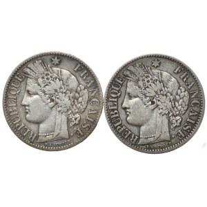 Francja, 2x2 Franki, 1871K-87Ar., Ceres