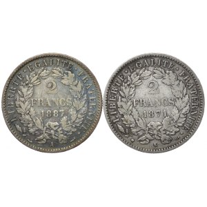 Francja, 2x2 Franki, 1871K-87Ar., Ceres