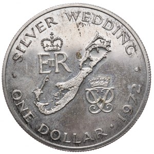 Bermuda, 1 Dollar, 1972, Silver Jubilee of Queen Elizabeth II and Prince Philip