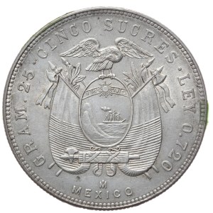 Ecuador, 5 Sucres, 1944