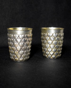 Pair of silver mugs, Germany 19th century