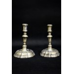 Pair of silver candlesticks, Austria 19th century.