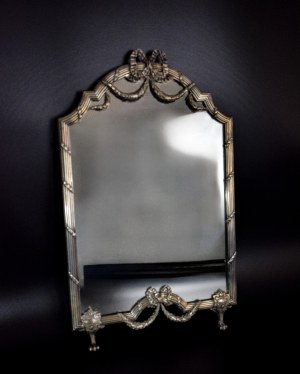 Mirror in silver frame, 19th century.
