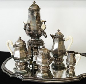 Silver coffee service, France 19th century.