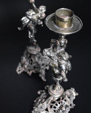 Pair of silver candlesticks, Germany 19th century (1)