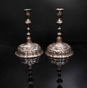 Pair of silver candlesticks, Germany 19th century (2)