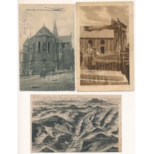 41 db RÉGI képeslap: az első világháborúban lerombolt külföldi városok / 41 pre-1945 postcards...