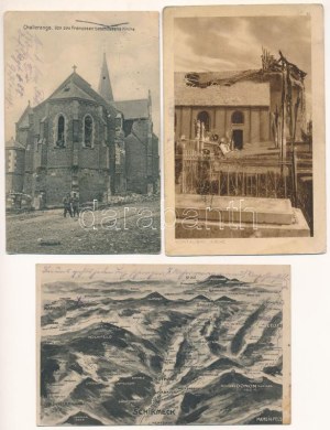 41 db RÉGI képeslap: az első világháborúban lerombolt külföldi városok / 41 pre-1945 postcards...