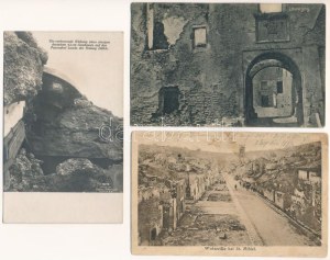 41 db RÉGI képeslap: az első világháborúban lerombolt külföldi városok / 41 pre-1945 postcards...