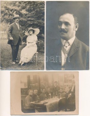 45 db RÉGI fotós képeslap és fotó: Bronner Miksa (Rátonyi Róbert színművész anyai nagyapja) kávéház...
