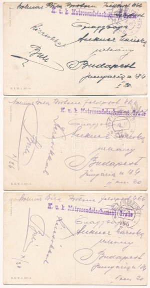 5 db RÉGI osztrák humoros művészlap. B.K.W.I. / 5 pre-1945 Austrian humour art postcards + 