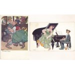 5 db RÉGI osztrák humoros művészlap. B.K.W.I. / 5 pre-1945 Austrian humour art postcards + K.u.k...