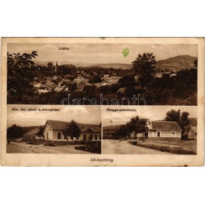 1935 Alsópetény, látkép, római katolikus iskola és községháza, Hangya szövetkezet üzlete és saját kiadása (Rb...