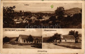 1935 Alsópetény, látkép, római katolikus iskola és községháza, Hangya szövetkezet üzlete és saját kiadása (Rb...