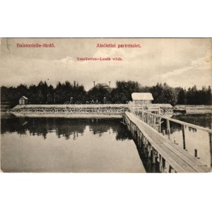 1913 Balatonlelle, Alsólellei part, Vaszilievics és Lessik villák, móló. Wollák József utódai kiadása (EK...