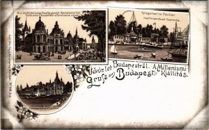 Budapest, Üdvözlet a Milleniumi (Ezredéves) Kiállításról, Közlekedésügyi és haditengerészeti csarnok...